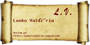 Lesko Valéria névjegykártya